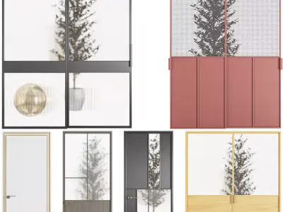 Set Modern Door 10 3D model