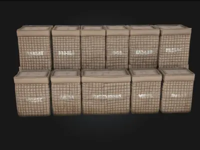Gabion Wall Blocks  Durable Natural Reinforcement 3D model