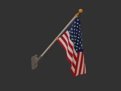 Flag USA American Free low-poly 3D model
