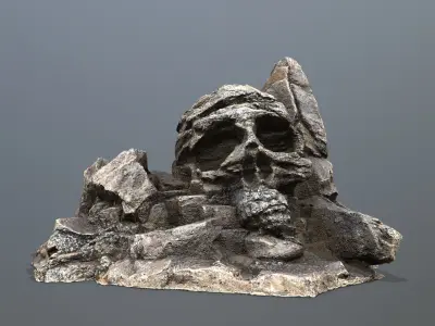 Skull Rock Low-poly 3D model 2