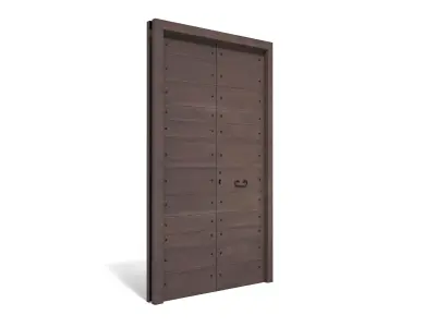 Wooden door 3 Low-poly 3D model