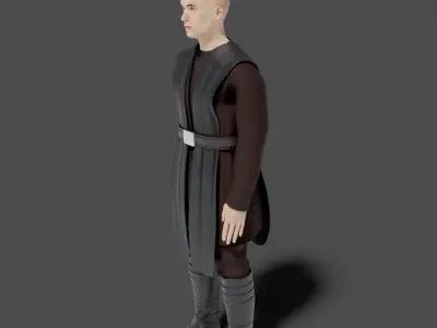 Sith lord- rigged and animated Low-poly 3D model