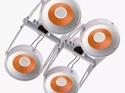 Tech Ceiling Quad Floodlight M1 3D model