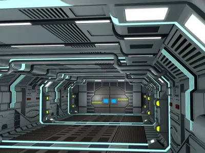 Sci Fi Interior Station 3D model