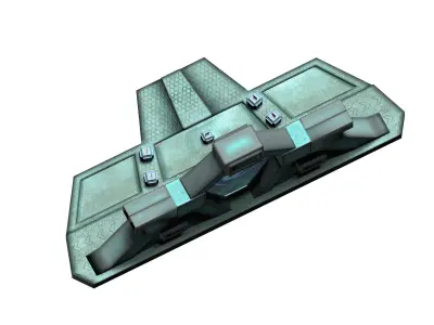 Lowpoly stargate game asset door Low-poly 3D model