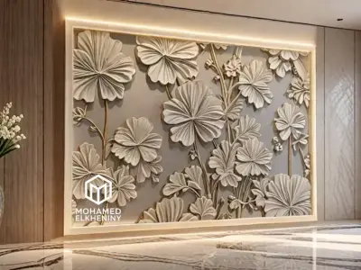 Modern Wall Panel Relief for CNC and 3D Printing 11 3D print model