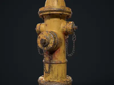 Fire Hydrant Low-poly 3D model 53
