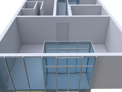 office floor plan of building 3D model