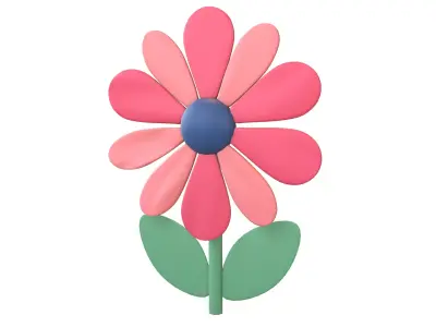 Flower v4 001 Low-poly 3D model