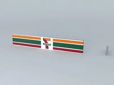 7eleven - Signboard Free 3D model