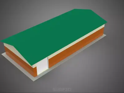 STANDARD INDUSTRIAL SHED WAREHOUSE STOREHOUSE DEPOT BARN BANK 3D model