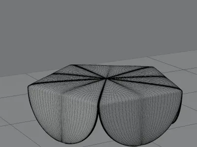 Sculptural Wooden Coffee Table Low-poly 3D model