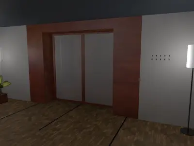 Closet open door 3D model