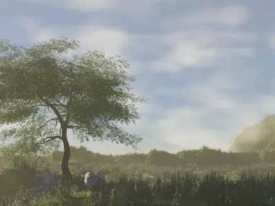 Stylized Nature  Ruin in a Beautiful Landscape  3D model