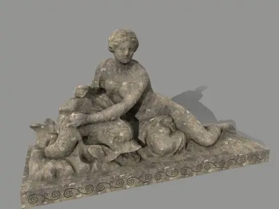 Woman Statue Low-poly 3D model