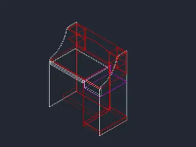 Modern Wooden Home Office Computer Table 3D model