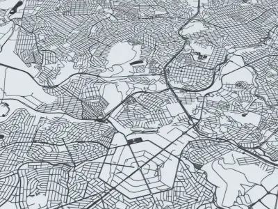  Belo Horizonte Road Network and Streets 3D model