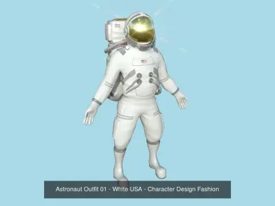 08 Complete Astronaut Outfit - Character Design Fashion 3D Model Pack
