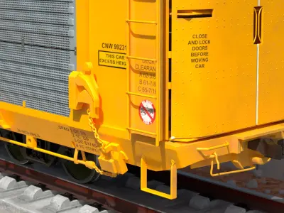  Union Pacific Tri Level Auto Rack Freight Car Yellow 