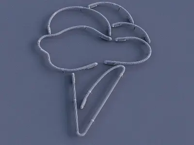 Ice Cream Neon Sign Low-poly 3D model