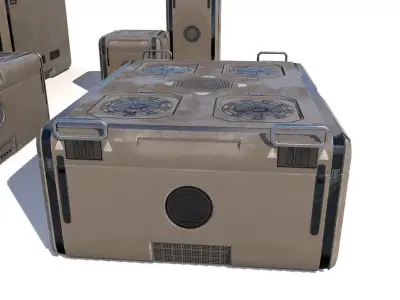 Sci Fi brown cargo crates Low-poly 3D model