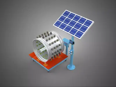 SOLAR PANEL IOT WHEEL ROTARY HYDROPONIC GARDEN PLANT FARM SYSTEM 3D model