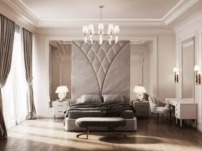 The neoclassical style bedroom 3D model 3D model
