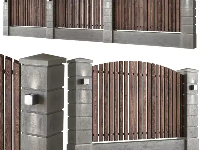 Modern fence 3D model
