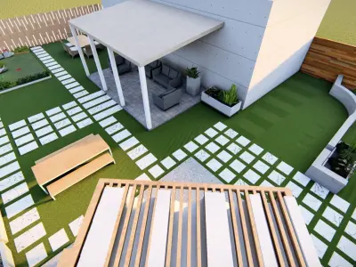 Small landscape design  Low-poly 3D model
