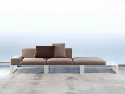 Docks sofa with chaise lounge 3D model