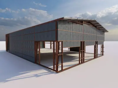 Warehouse-Warehouse Building 3D model 7