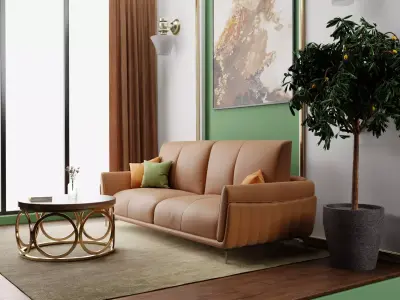 Living room isometric 3D model