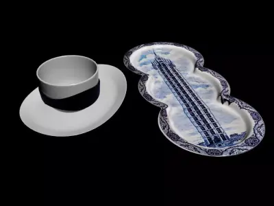 Decorative plate with cup Cosmorelax 3D model