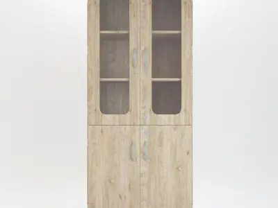 Wooden Cabinet Set 3 3D model