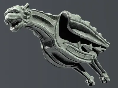Waterspout Gargoyle Pteropanther Low-poly 3D model