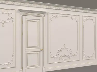 Wall Molding in Classic French style 15 3D model