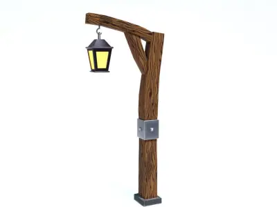 Stylized Street Light - Game Ready Asset Free low-poly 3D model