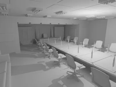 President Office No Material 3D model