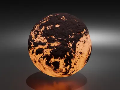 fiery planet 3D model