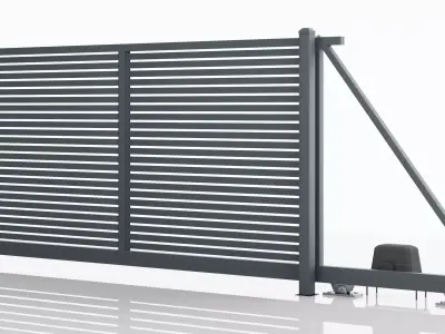 Aluminum Electric Sliding Gate - Model 2 - 6cm - 3D model
