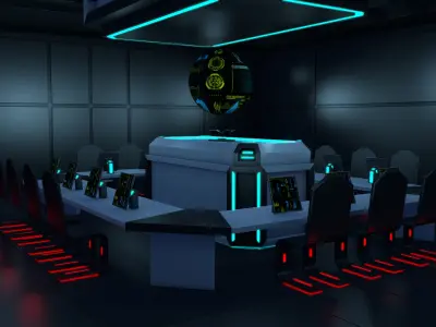 Sci Fi Black Room 3D model