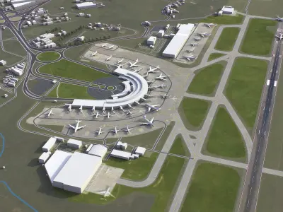 Medellin - Jose Maria Cordova Airport Low-poly 3D model