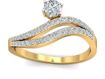 Solitaire Engagement Wedding Ring 3D print model 13