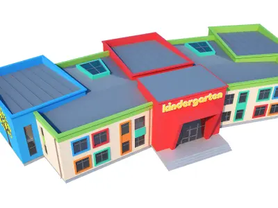 Kindergarten school building 3D model