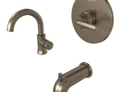 Delta faucet tap fixture tub shower  3D model