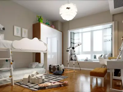 3d kids room - children room furniture 3D model