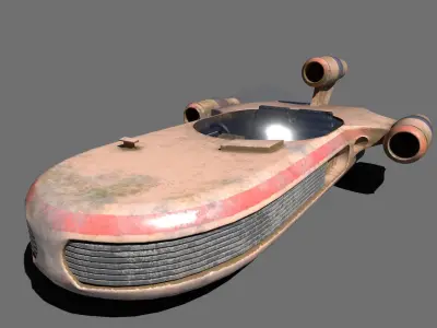 Star Wars Landspeeder 3D Model Sci-fi and Traditional Low-poly 3D model