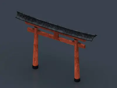 TORII GATE Low-poly 3D model