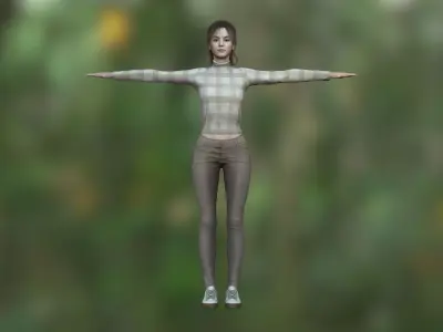 crowd sets Low-poly 3D model