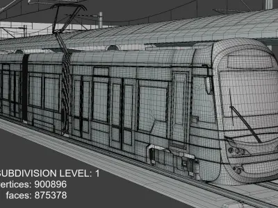 Warsaw tram stops II 3D Model Pack